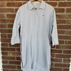 Sundry Striped White and Blue Shirt Dress.  Heart.  Size 2.